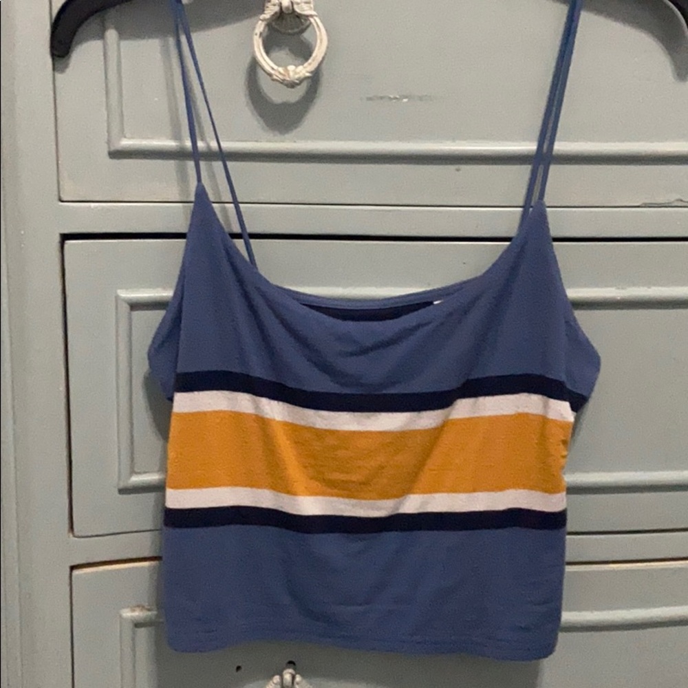 navy blue striped tank top